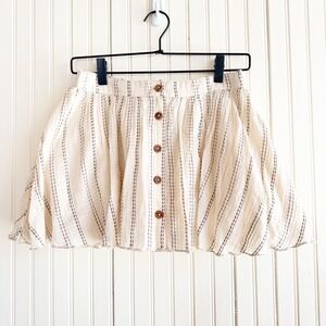 Kimchi Blue Urban Outfitters Striped Button Front Mini Skirt Neutral Small NEW